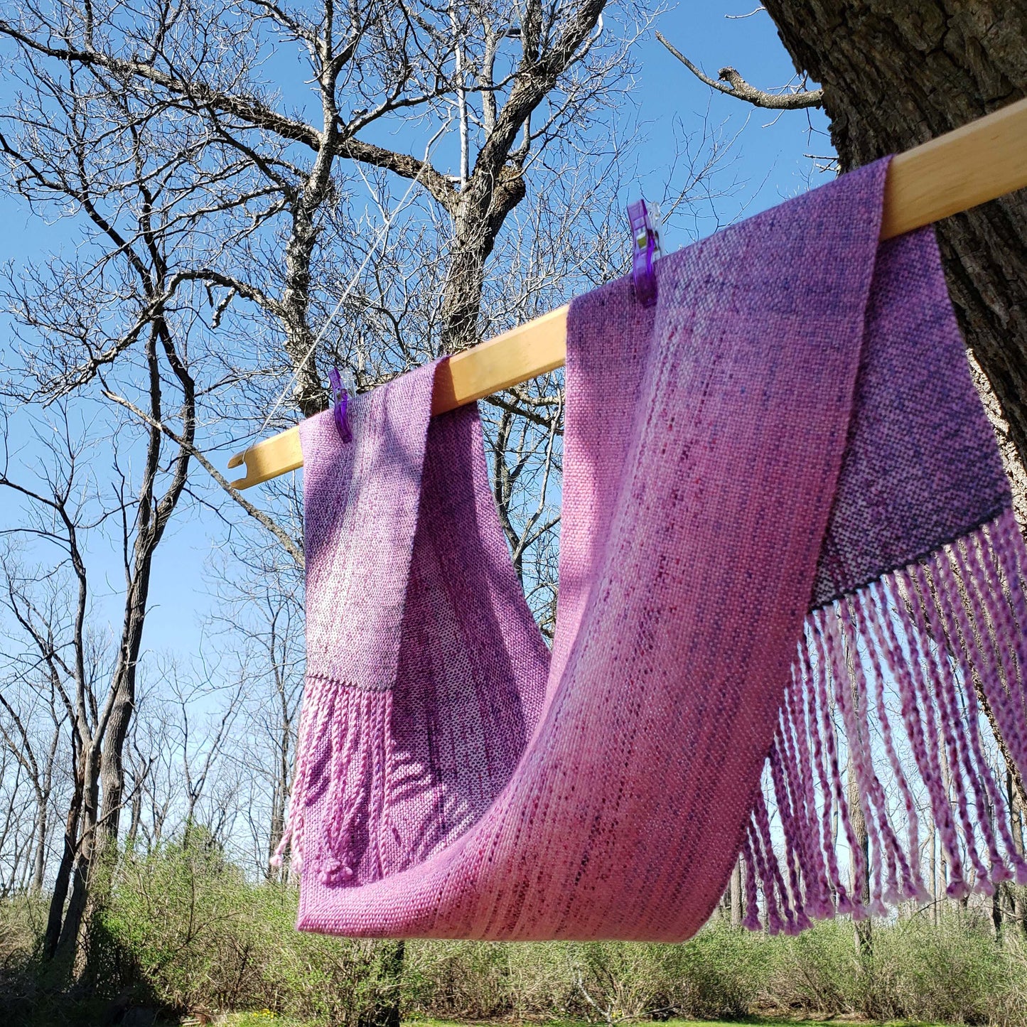 Princess of Punk Rock & Evil Stepmother Gradient Speckle Scarf - Hand Dyed Handwoven Handspun SW Merino Wool/Bamboo/Nylon/SW BFL Wool