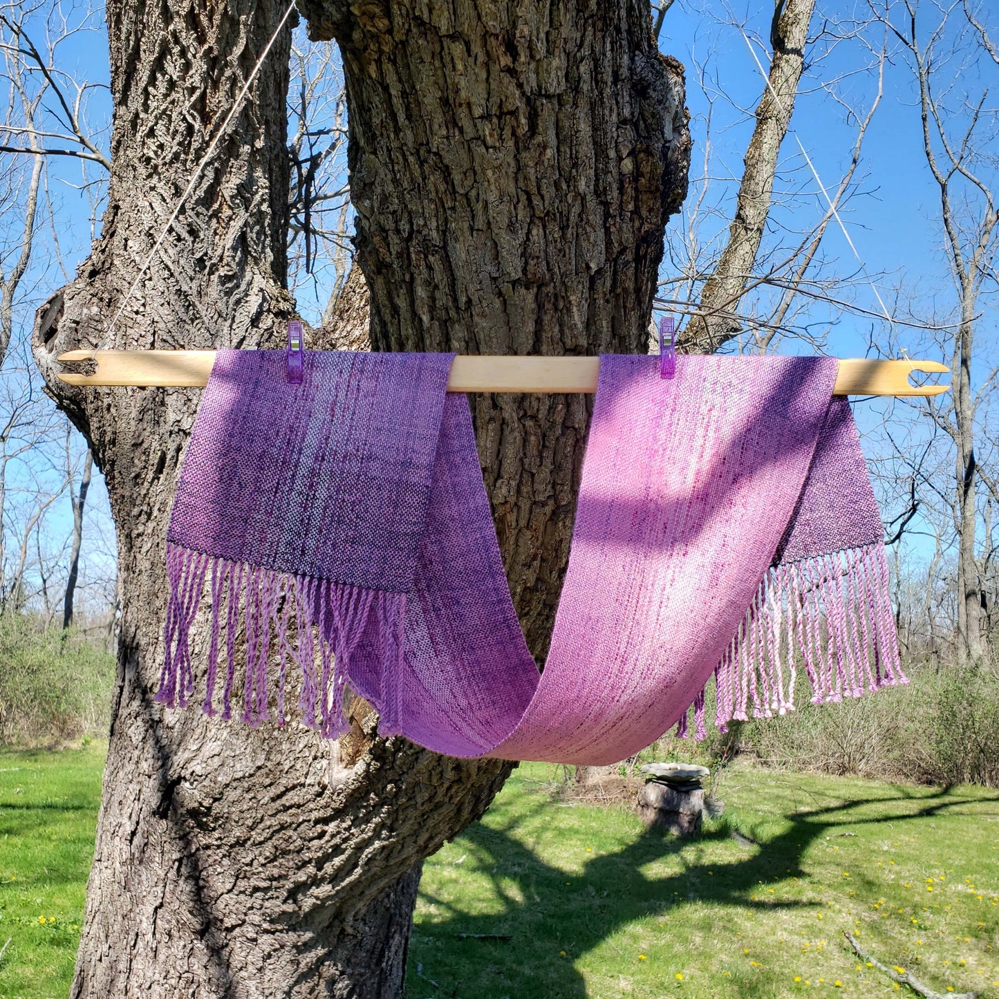 Princess of Punk Rock & Evil Stepmother Gradient Speckle Scarf - Hand Dyed Handwoven Handspun SW Merino Wool/Bamboo/Nylon/SW BFL Wool