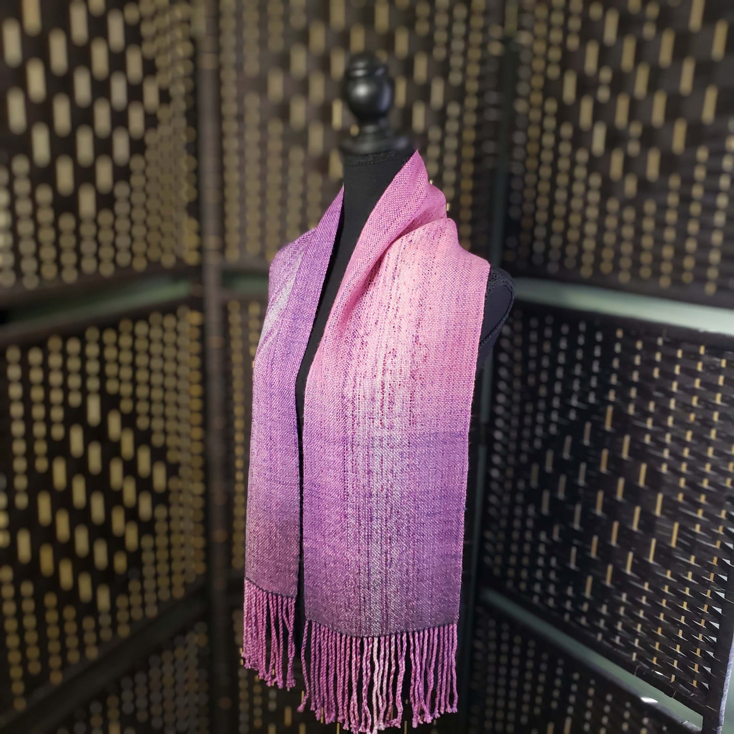 Princess of Punk Rock & Evil Stepmother Gradient Speckle Scarf - Hand Dyed Handwoven Handspun SW Merino Wool/Bamboo/Nylon/SW BFL Wool