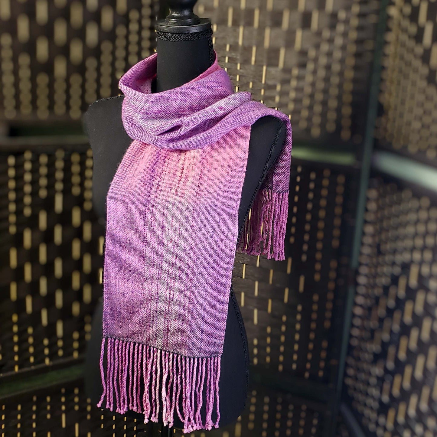 Princess of Punk Rock & Evil Stepmother Gradient Speckle Scarf - Hand Dyed Handwoven Handspun SW Merino Wool/Bamboo/Nylon/SW BFL Wool