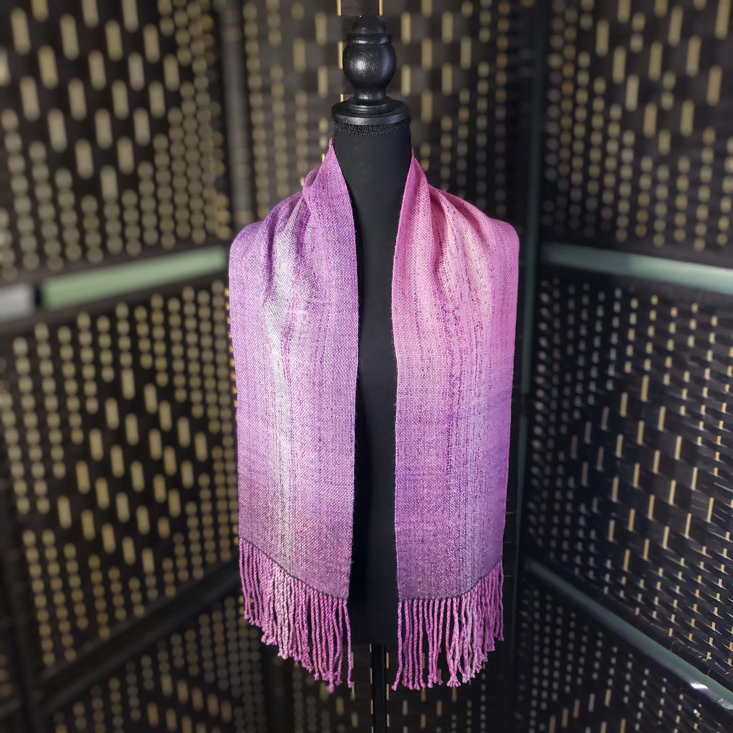 Princess of Punk Rock & Evil Stepmother Gradient Speckle Scarf - Hand Dyed Handwoven Handspun SW Merino Wool/Bamboo/Nylon/SW BFL Wool