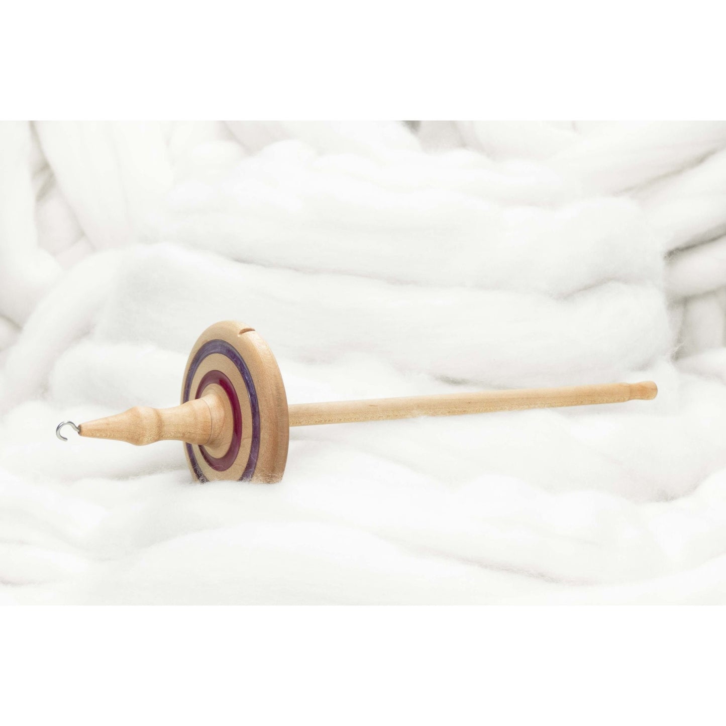 Llampetia - Mica Inlay / Hand-Turned Maple Wood Drop Spindle Heavyweight - Top Whorl 51 Grams