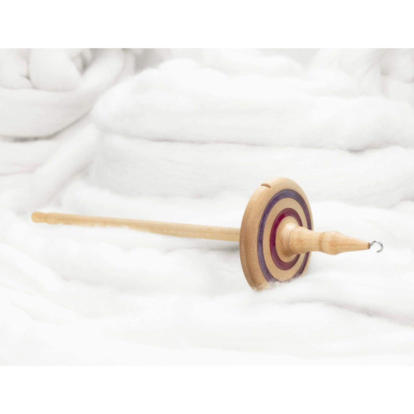 Llampetia - Mica Inlay / Hand-Turned Maple Wood Drop Spindle Heavyweight - Top Whorl 51 Grams