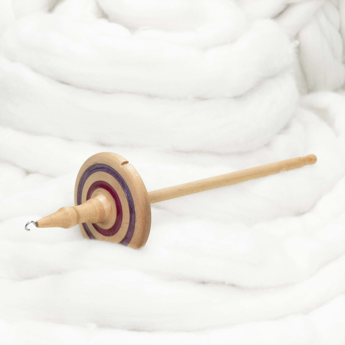 Llampetia - Mica Inlay / Hand-Turned Maple Wood Drop Spindle Heavyweight - Top Whorl 51 Grams