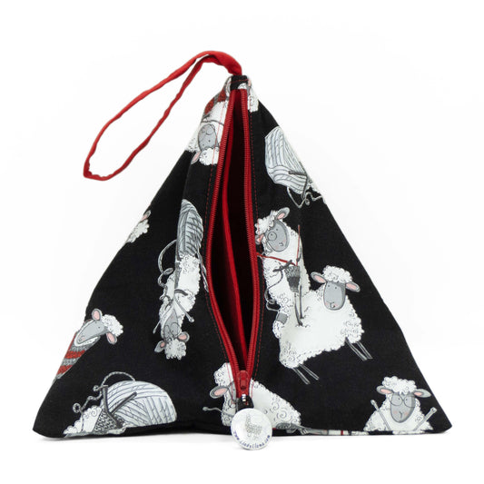 Knitting Sheep - Llexical Divided Sock Pouch - Knitting, Crochet, Spinning Project Bag