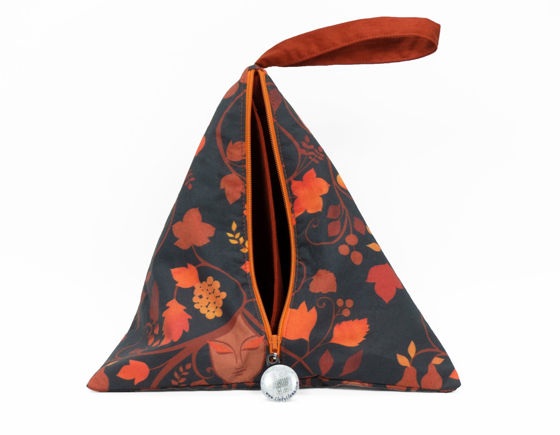 Autumn Equinox Dark - Llexical Divided Sock Pouch - Knitting, Crochet, Spinning Project Bag