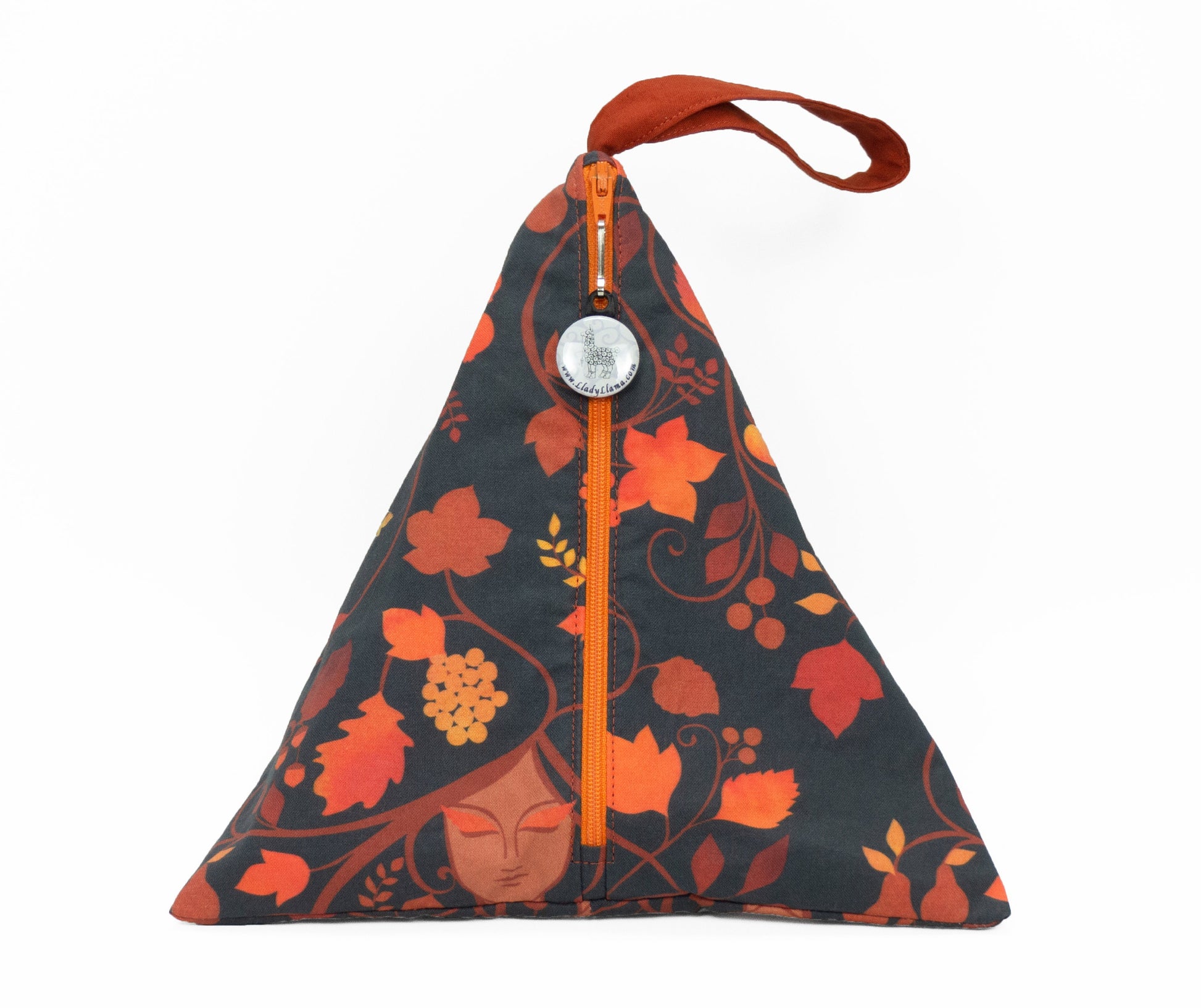 Autumn Equinox Dark - Llexical Divided Sock Pouch - Knitting, Crochet, Spinning Project Bag