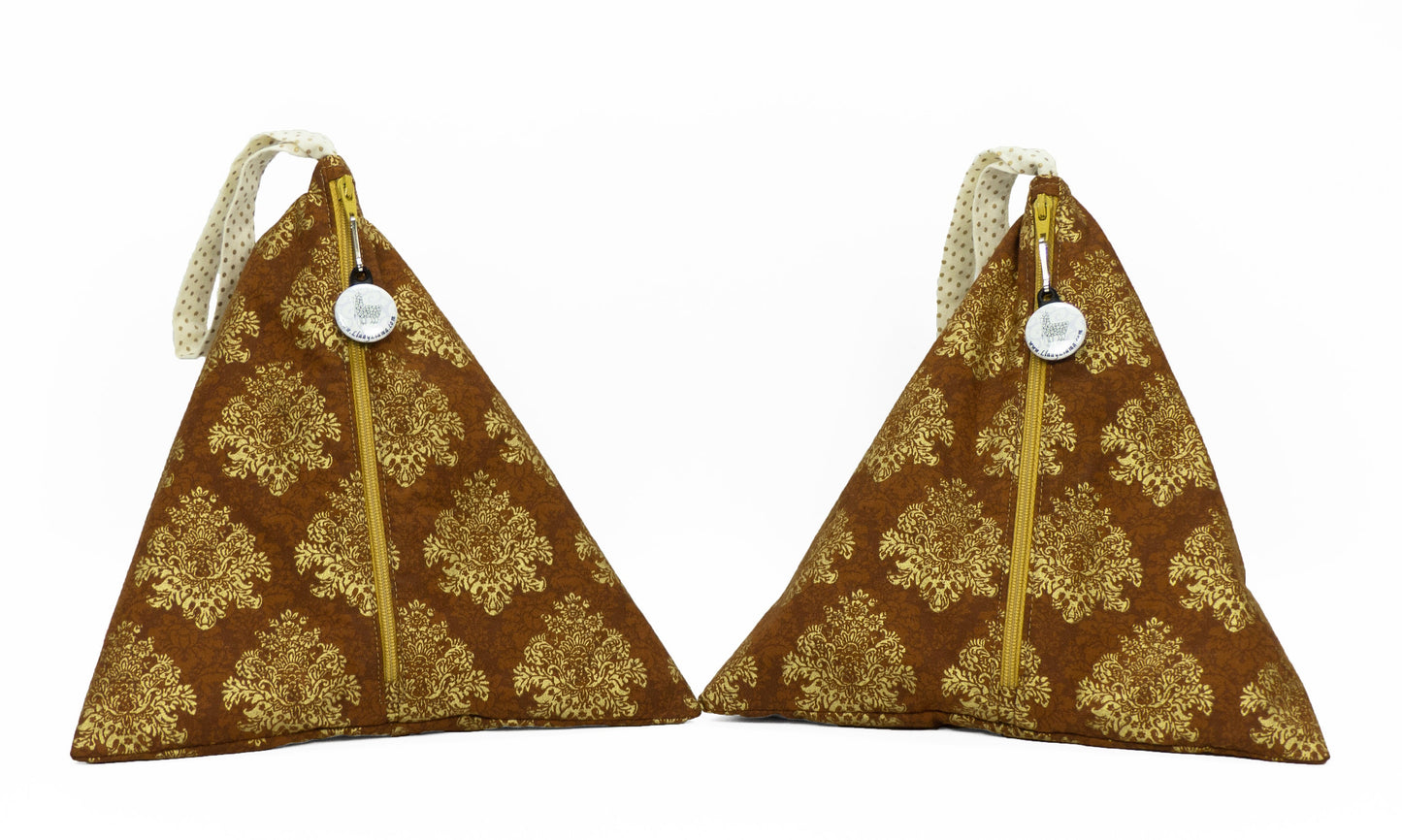 Gilded Damask - Llexical Divided Sock Pouch - Knitting, Crochet, Spinning Project Bag