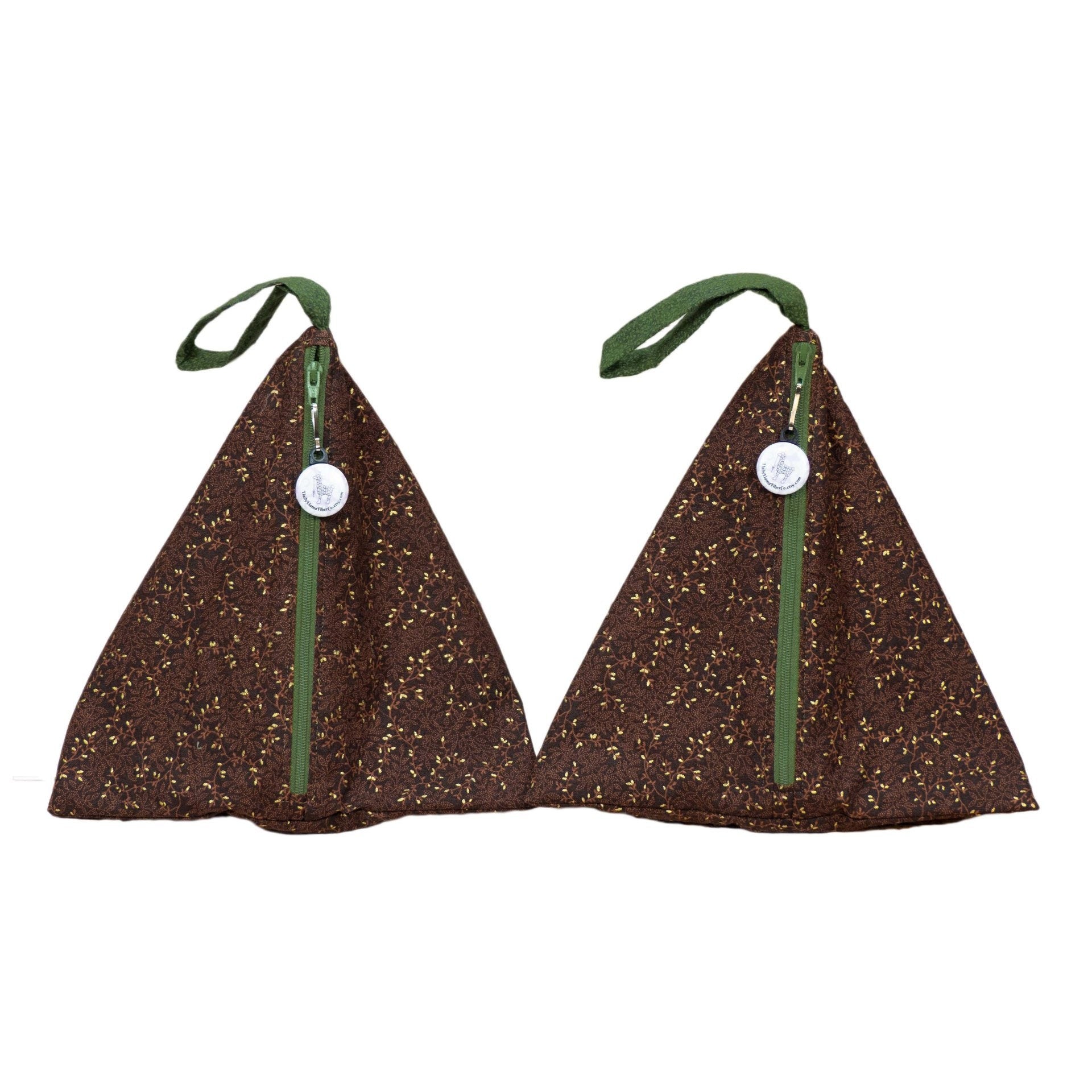 Glinting Autumnal Vines - Llexical Divided Sock Pouch - Knitting, Crochet, Spinning Project Bag