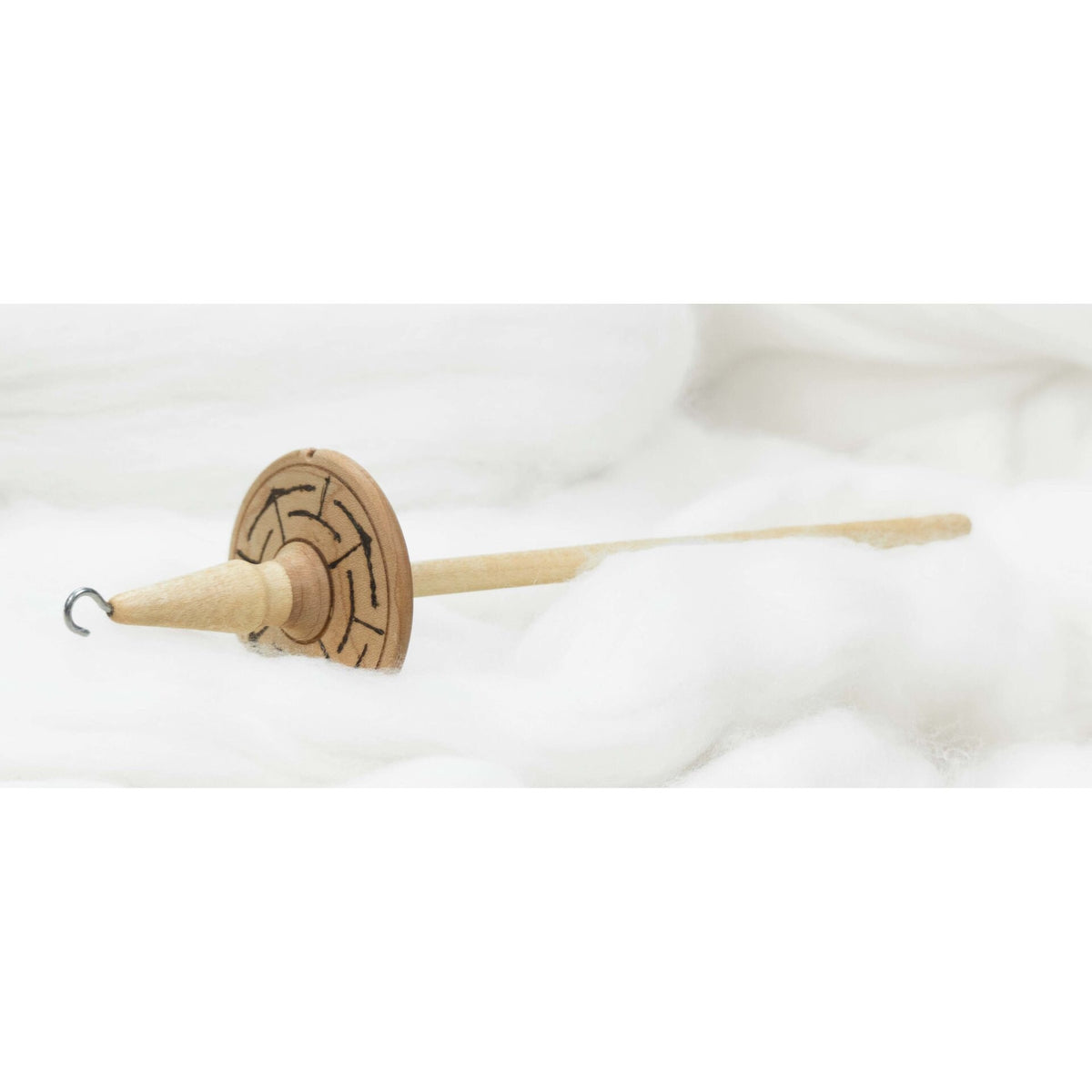Labyrinth - Llina Hand-Turned Maple Wood Pyrograph Drop Spindle Lightweight Top Whorl 14 Grams
