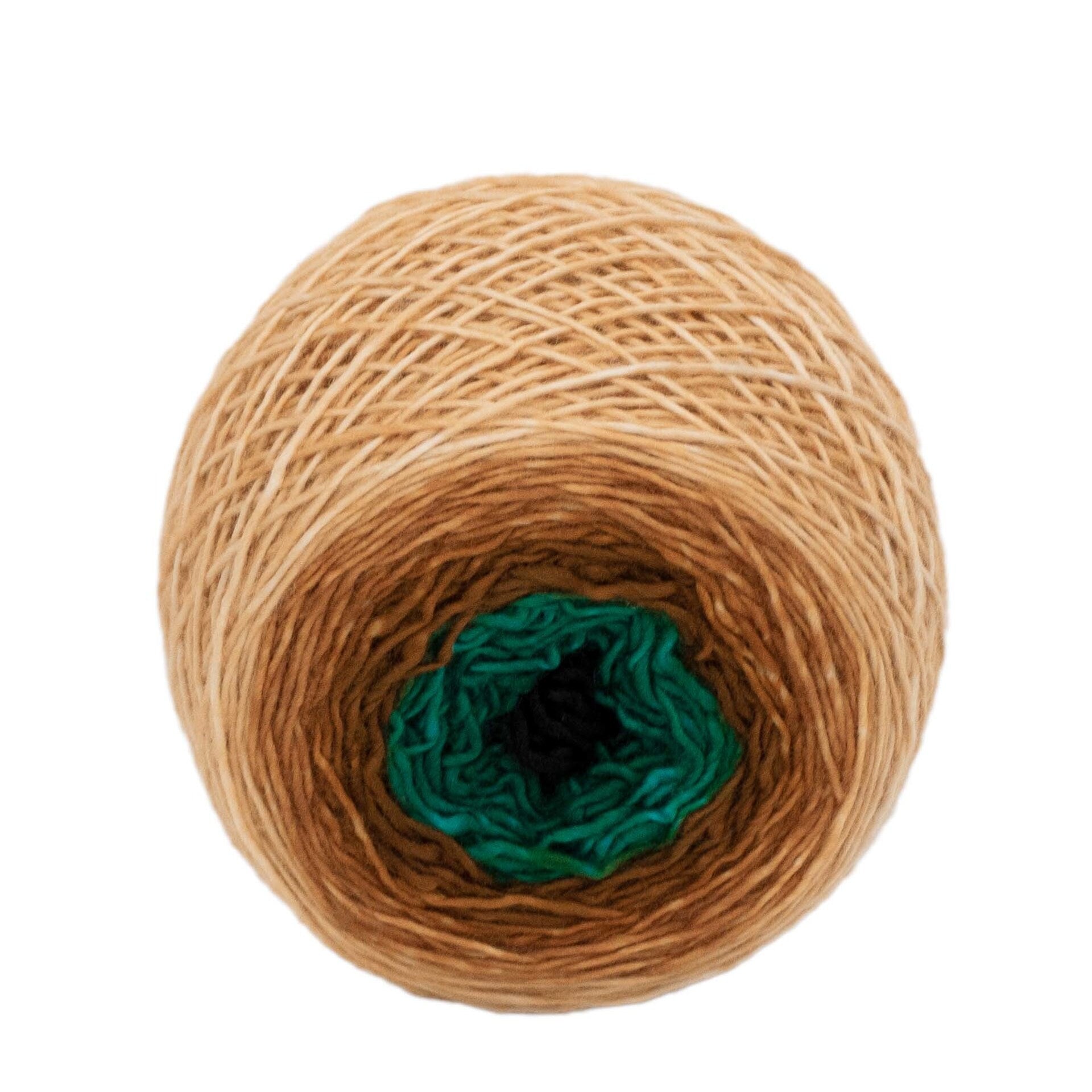 Full " Verdigris " -Llift Handpainted Gradient Single Ply Fingering Weight Yarn