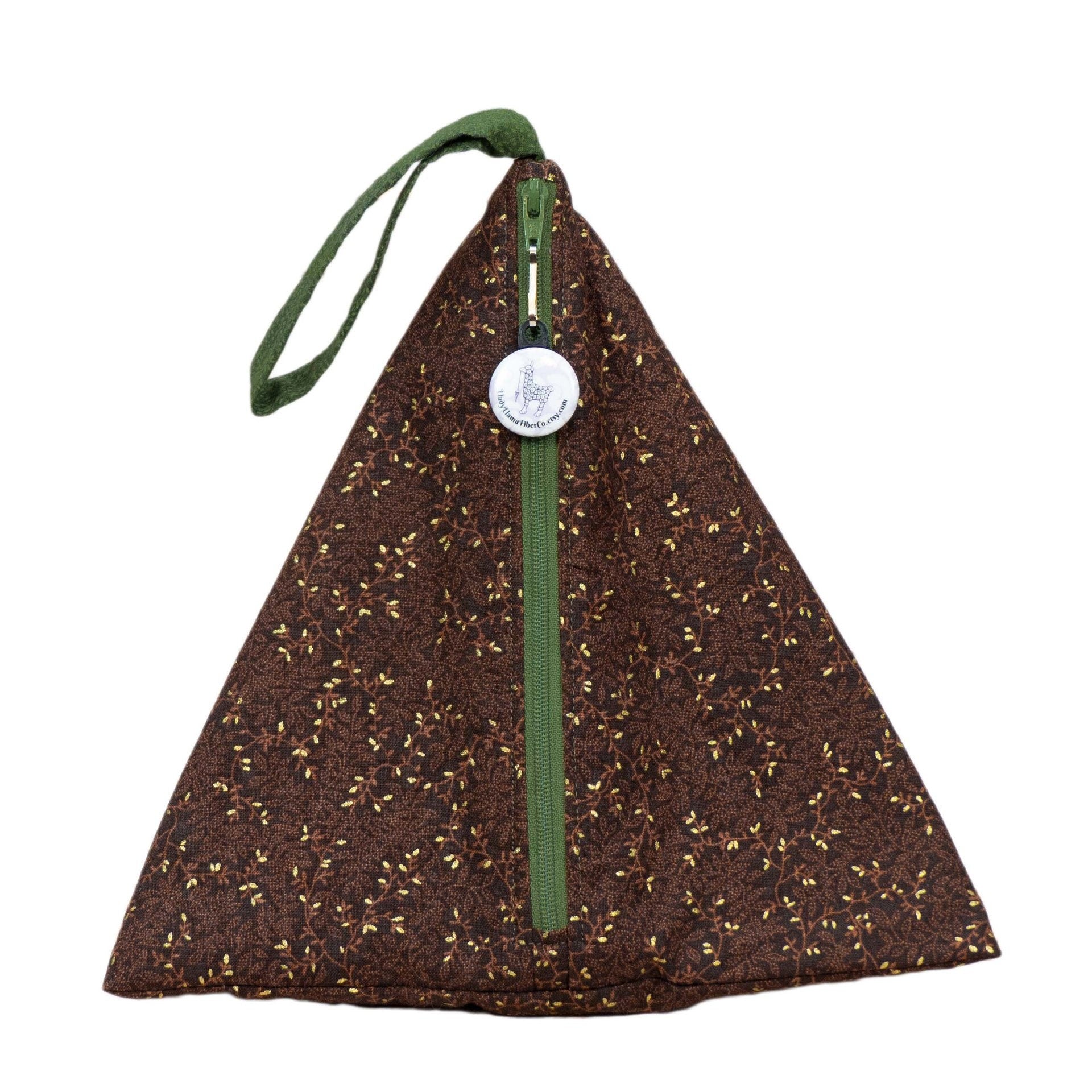 Glinting Autumnal Vines - Llexical Divided Sock Pouch - Knitting, Crochet, Spinning Project Bag