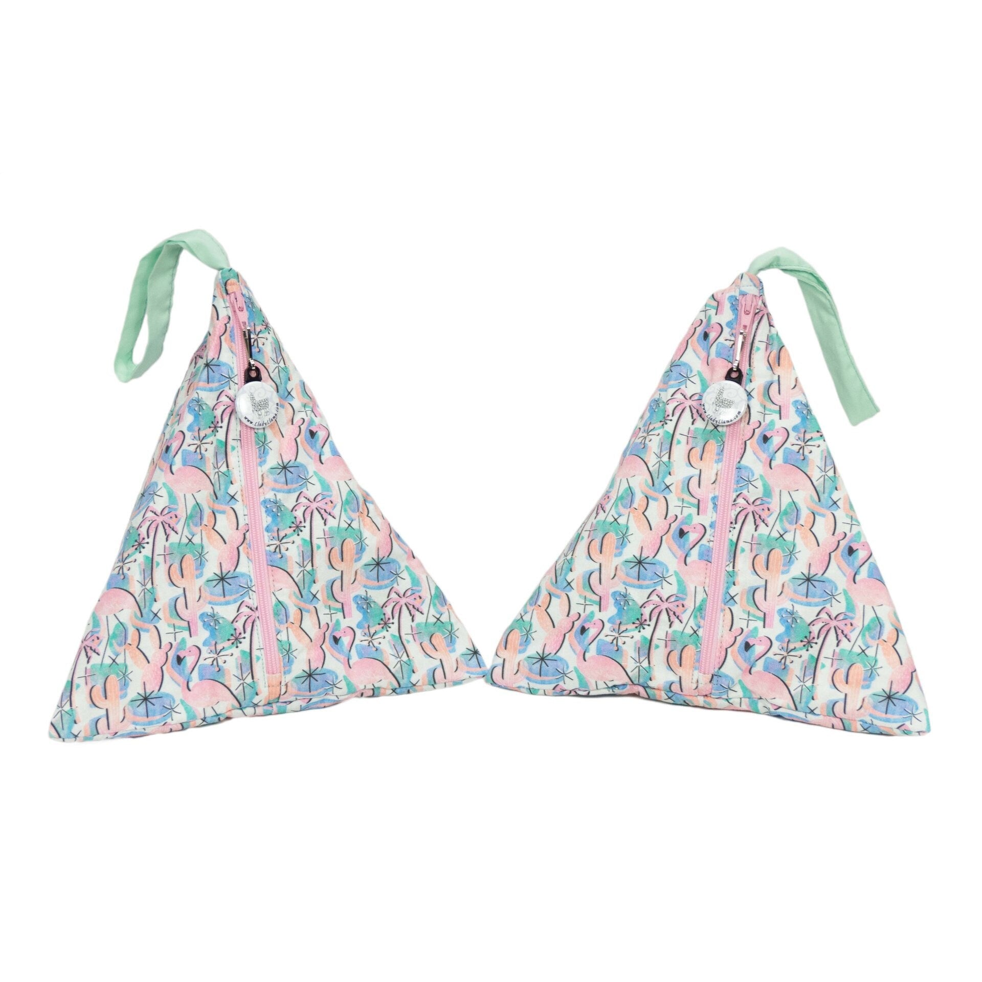 Miami Flamingo - Llexical Divided Sock Pouch - Knitting, Crochet, Spinning Project Bag