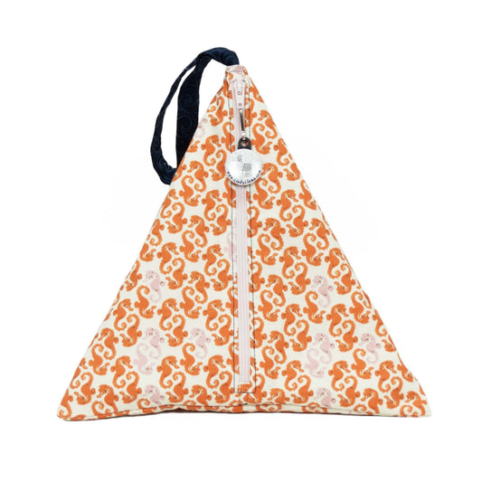 Seahorses - Llexical Divided Sock Pouch - Knitting, Crochet, Spinning Project Bag