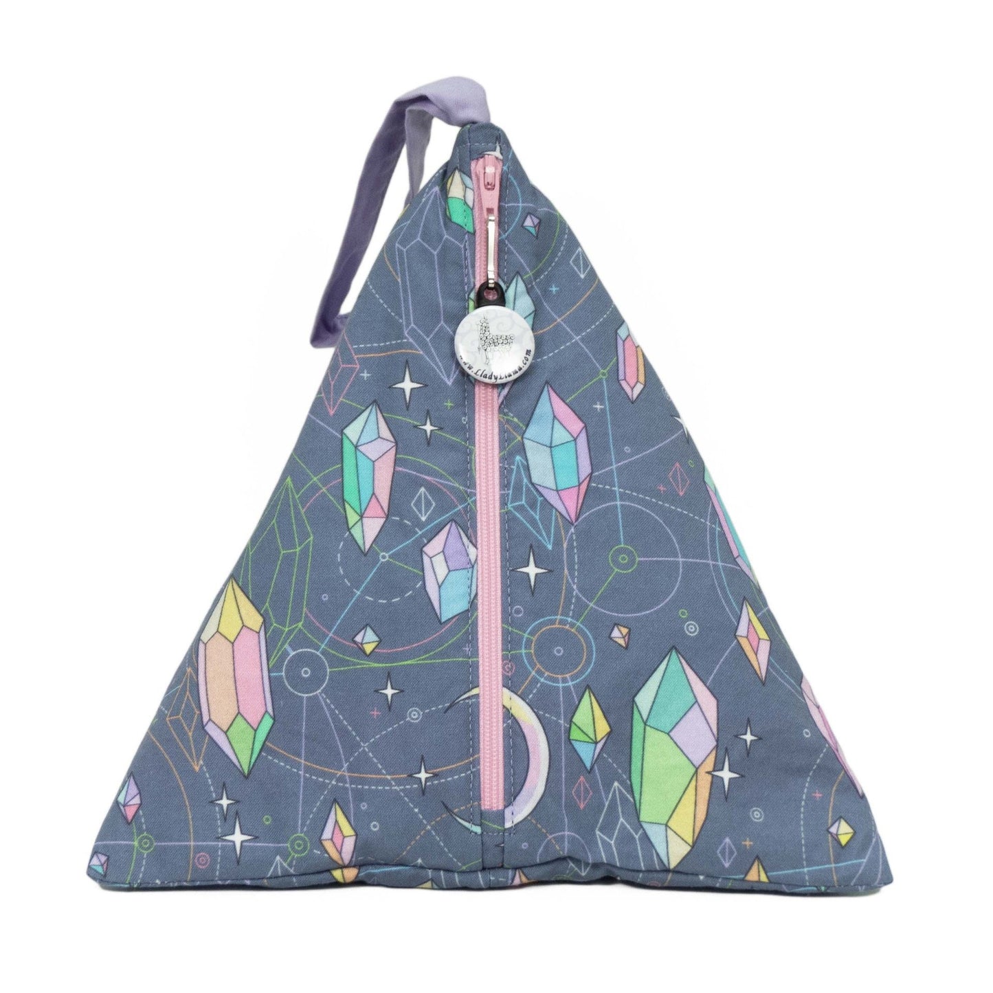 Crystal Visions Grey - Llexical Divided Sock Pouch - Knitting, Crochet, Spinning Project Bag