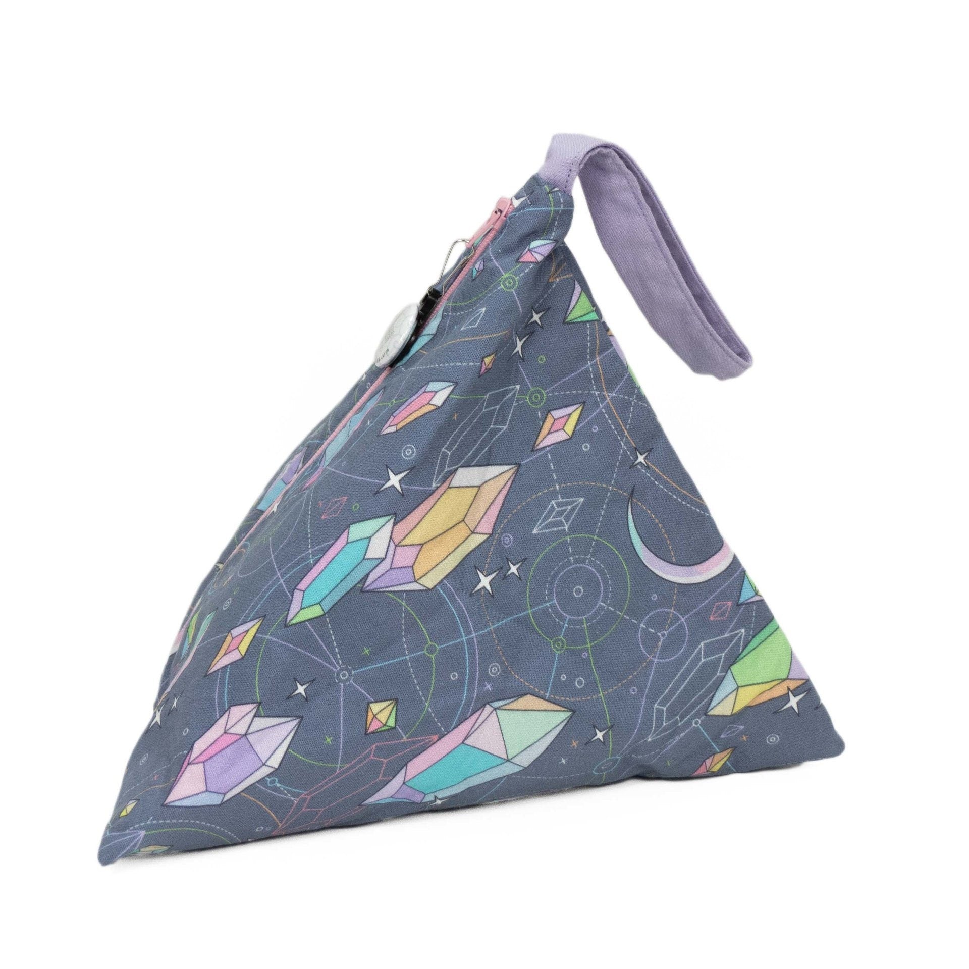 Crystal Visions Grey - Llexical Divided Sock Pouch - Knitting, Crochet, Spinning Project Bag