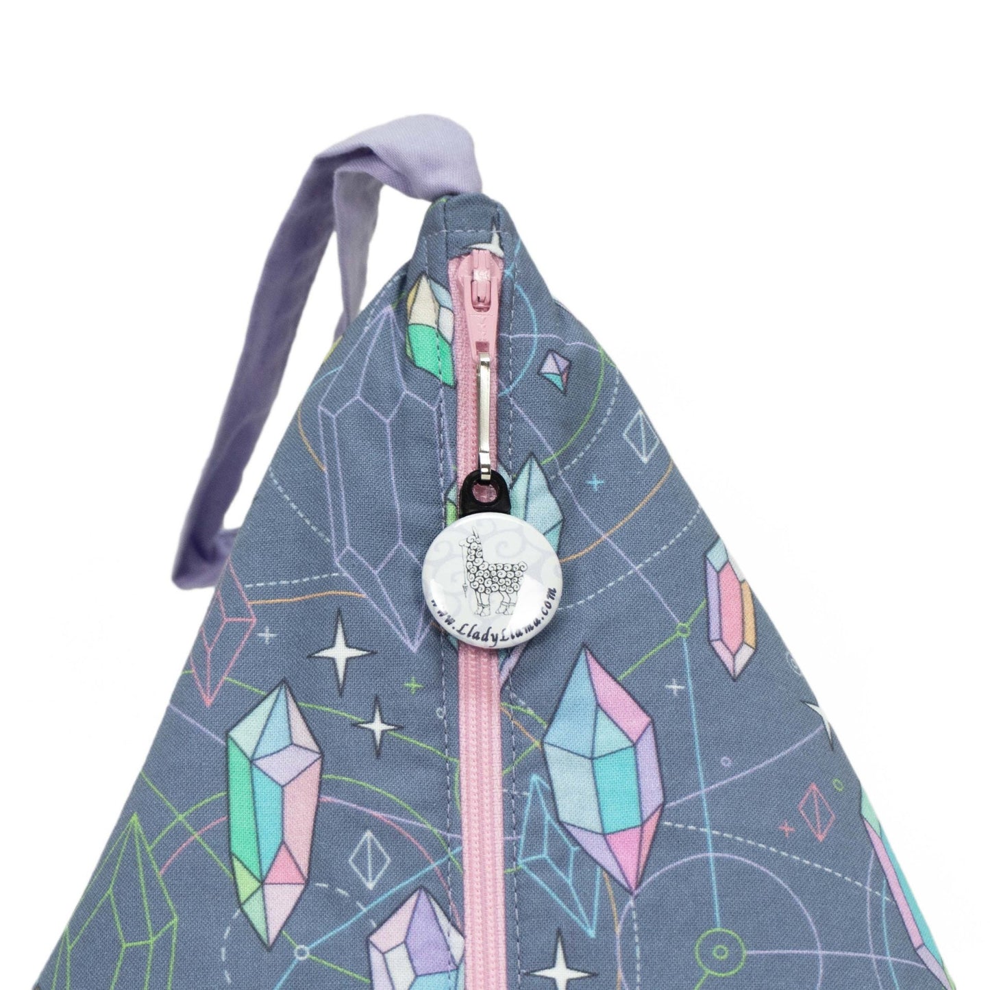 Crystal Visions Grey - Llexical Divided Sock Pouch - Knitting, Crochet, Spinning Project Bag