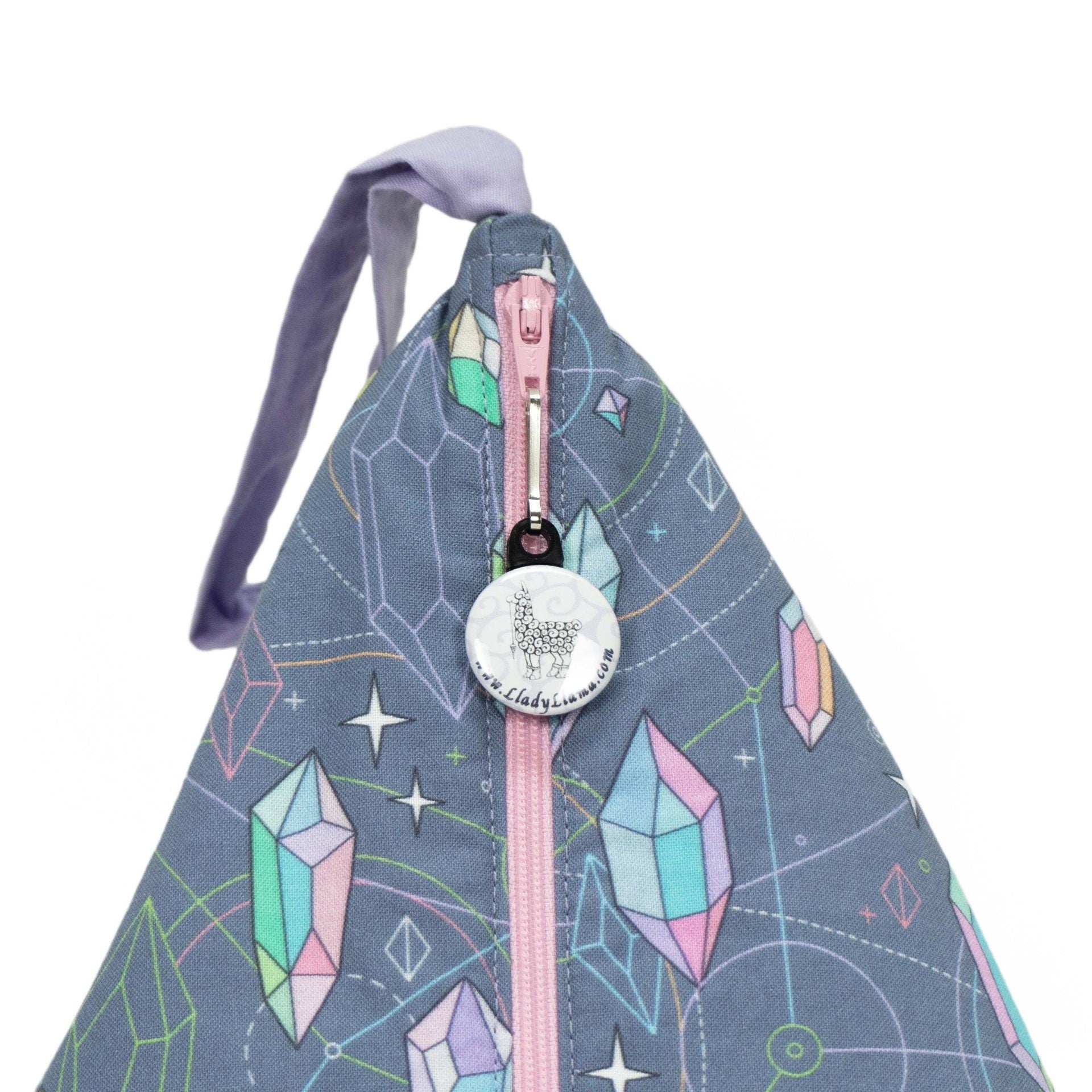 Crystal Visions Grey - Llexical Divided Sock Pouch - Knitting, Crochet, Spinning Project Bag