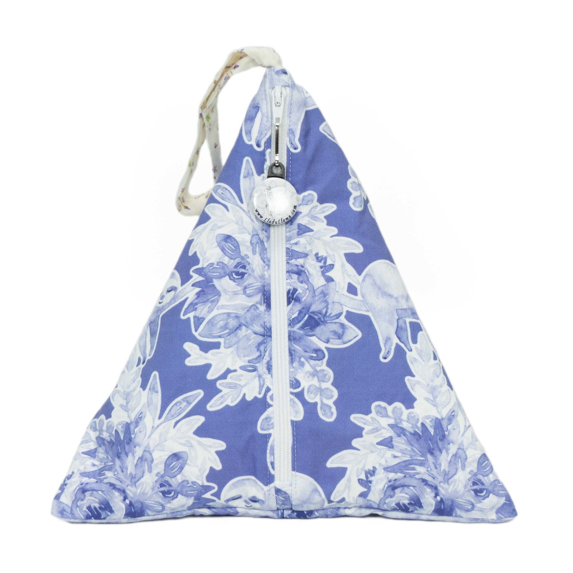 Floral Sloth - Llexical Divided Sock Pouch - Knitting, Crochet, Spinning Project Bag