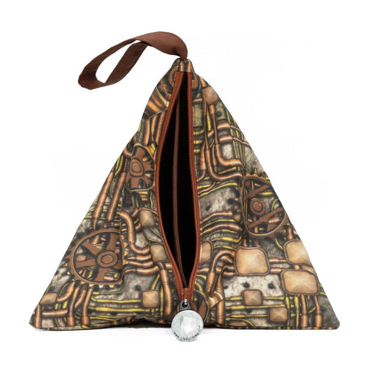 Steampunk Gears - Llexical Divided Sock Pouch - Knitting, Crochet, Spinning Project Bag