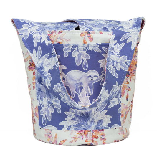 Sloth Dreams - Medium Llayover Knitting Tote / Knitting, Spinning, Crochet Project Bag