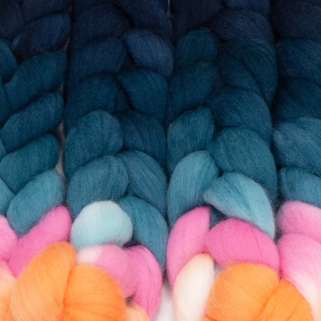 Dinosaur Lagoon / Llegacy Handpainted SW Merino Combed Top/ 4 oz.