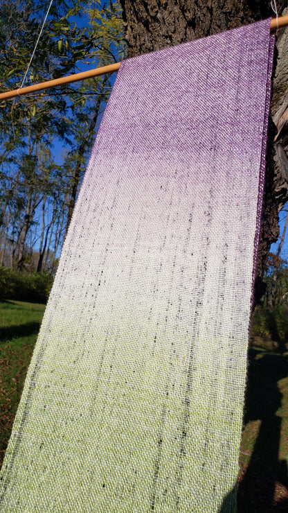 Fruit Of The Vine & Crone Gradient Speckle Scarf - Hand Dyed Handwoven SW Merino Wool/SW BFL Wool/Nylon