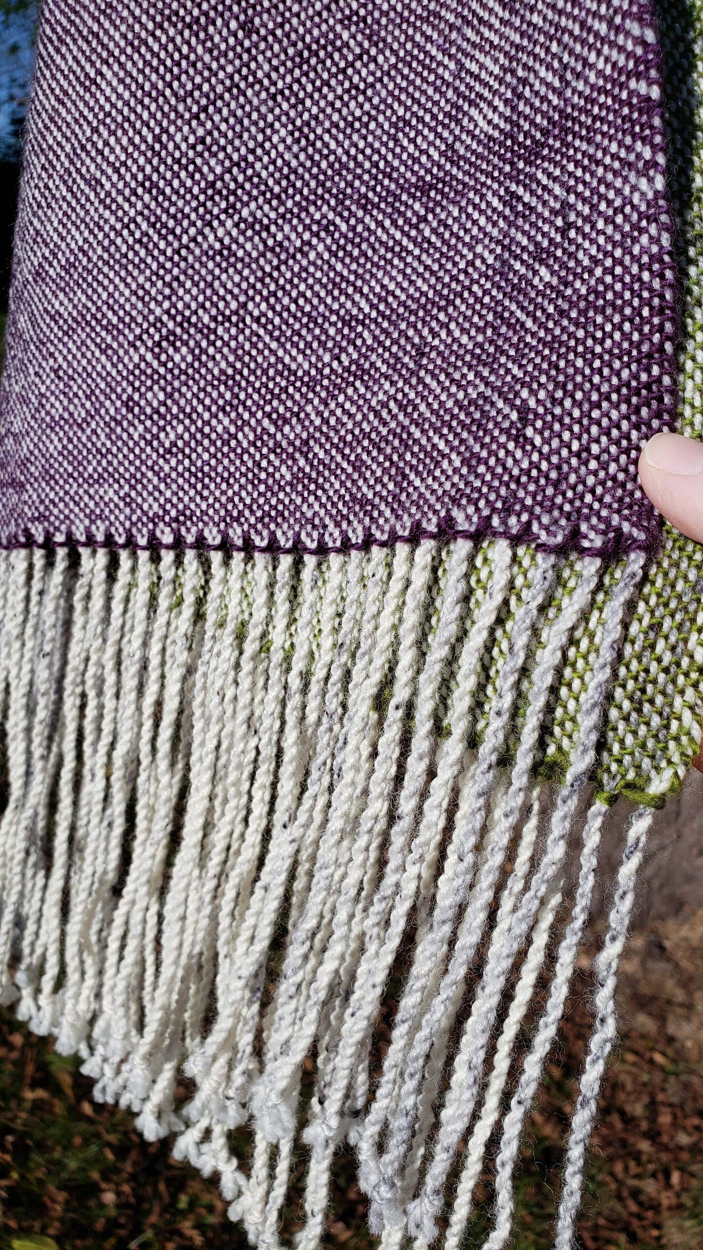 Fruit Of The Vine & Crone Gradient Speckle Scarf - Hand Dyed Handwoven SW Merino Wool/SW BFL Wool/Nylon