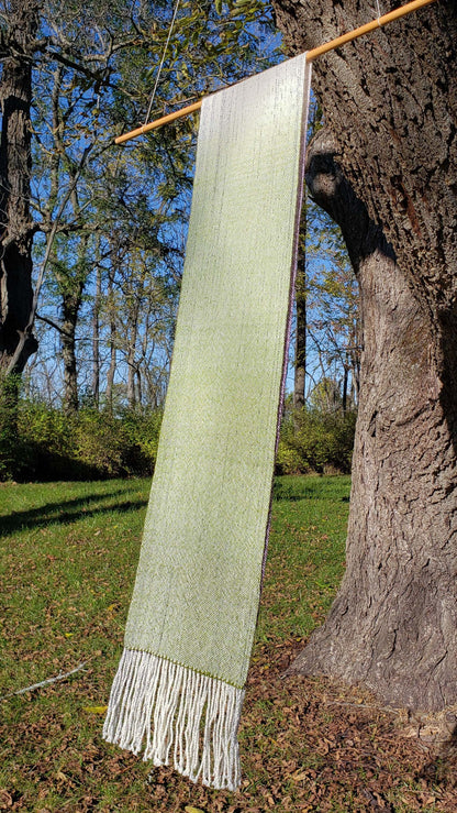 Fruit Of The Vine & Crone Gradient Speckle Scarf - Hand Dyed Handwoven SW Merino Wool/SW BFL Wool/Nylon