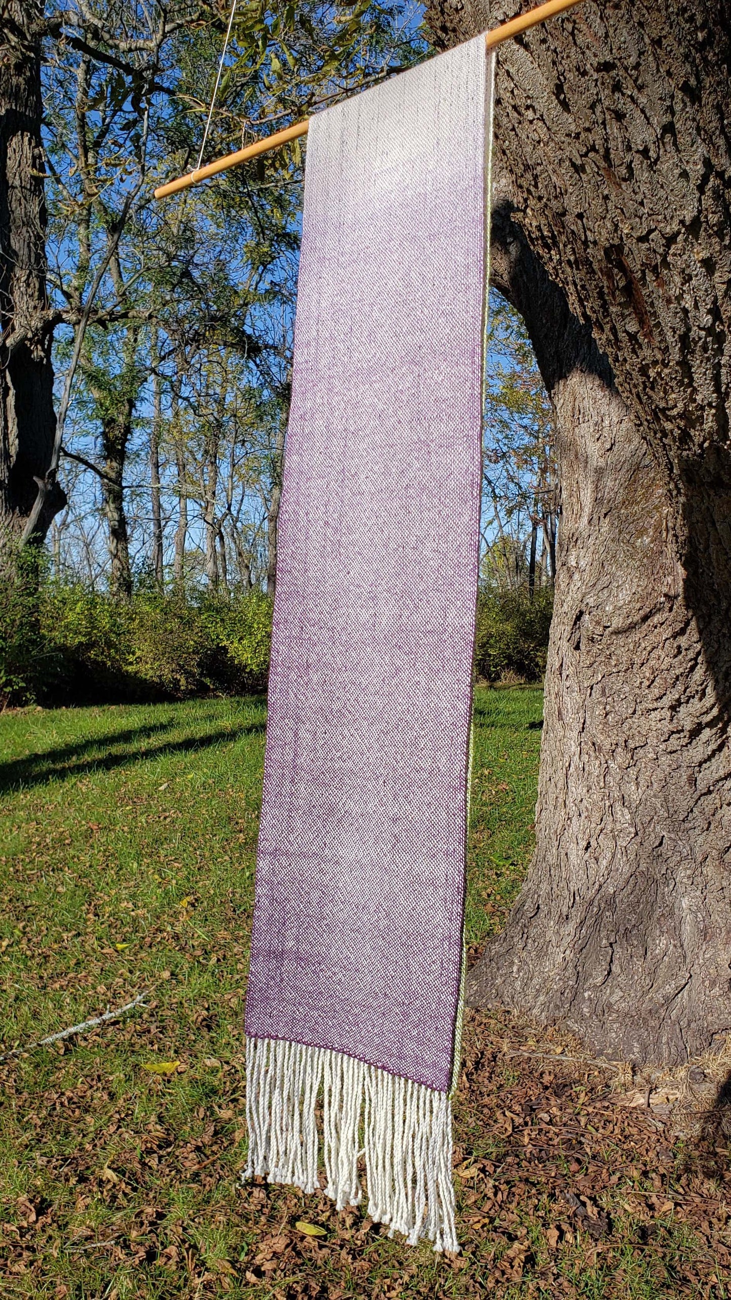 Fruit Of The Vine & Crone Gradient Speckle Scarf - Hand Dyed Handwoven SW Merino Wool/SW BFL Wool/Nylon