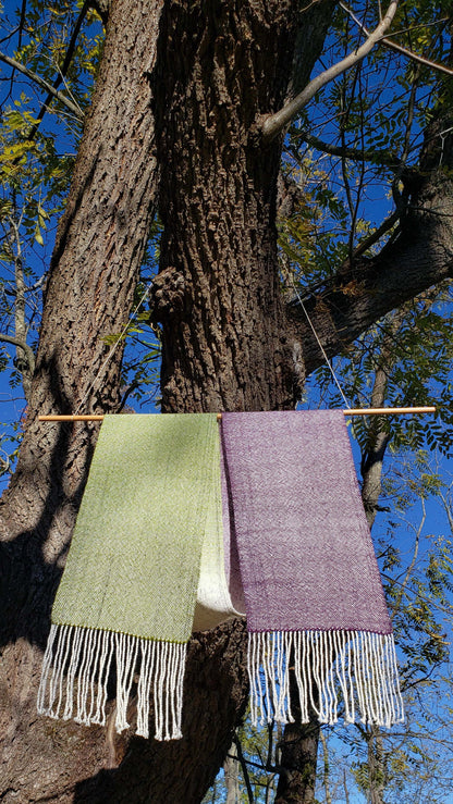 Fruit Of The Vine & Crone Gradient Speckle Scarf - Hand Dyed Handwoven SW Merino Wool/SW BFL Wool/Nylon