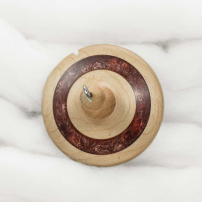 Lleto -Exposed Brick Mica Inlay / Hand-Turned Maple Wood Drop Spindle Medium - Top Whorl 32g