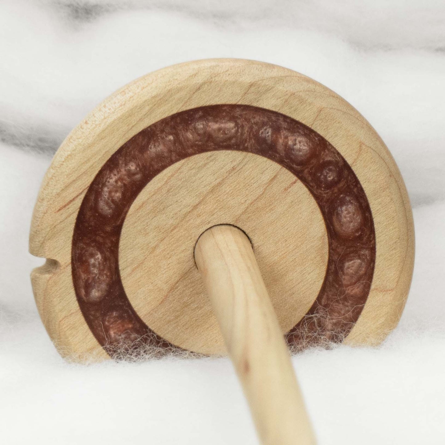 Lleto -Exposed Brick Mica Inlay / Hand-Turned Maple Wood Drop Spindle Medium - Top Whorl 32g