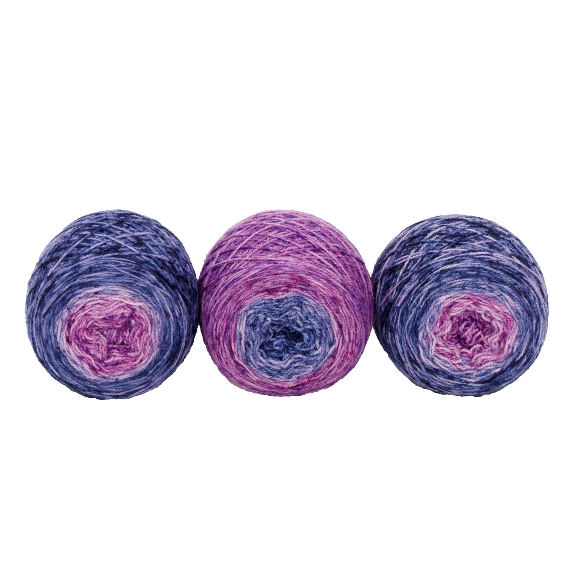 Full " Blueberry & Hibiscus " - Llark SW BFL/Nylon Speckle Gradient Fingering Weight Yarn 100g Skein