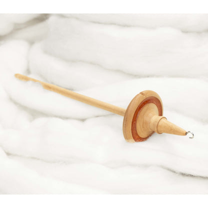 Lleto - Mica Inlay / Hand-Turned Maple Wood Drop Spindle Medium - Top Whorl 32 Grams