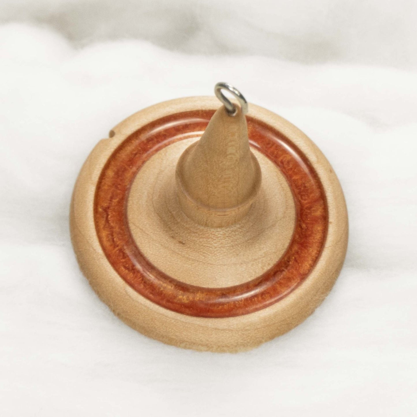 Lleto - Mica Inlay / Hand-Turned Maple Wood Drop Spindle Medium - Top Whorl 32 Grams