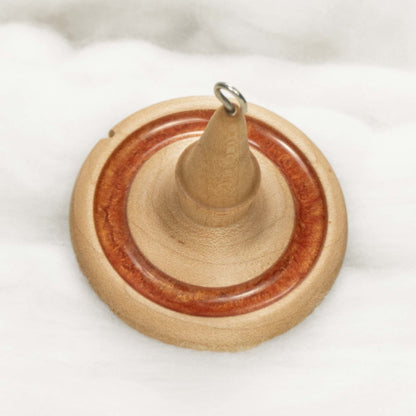 Lleto - Mica Inlay / Hand-Turned Maple Wood Drop Spindle Medium - Top Whorl 32 Grams