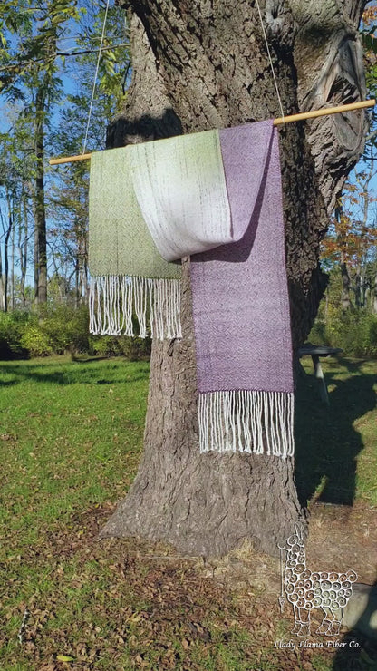 Fruit Of The Vine & Crone Gradient Speckle Scarf - Hand Dyed Handwoven SW Merino Wool/SW BFL Wool/Nylon