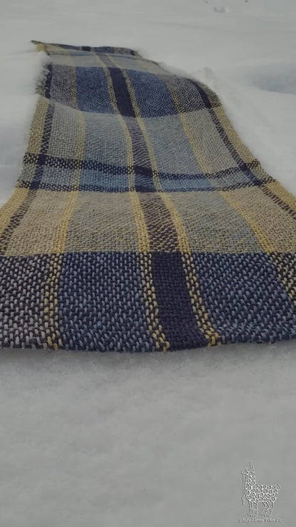 Winter Solstice Rustic Table Runner- Llongevity 100% Hemp Hand Dyed Handwoven