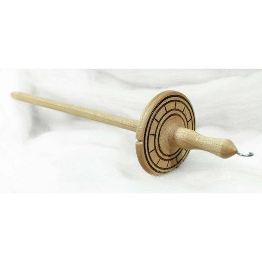Llina Hand-Turned Maple Wood Pyrograph Drop Spindle Lightweight Top Whorl 15 Grams