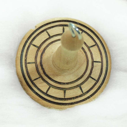 Llina Hand-Turned Maple Wood Pyrograph Drop Spindle Lightweight Top Whorl 15 Grams