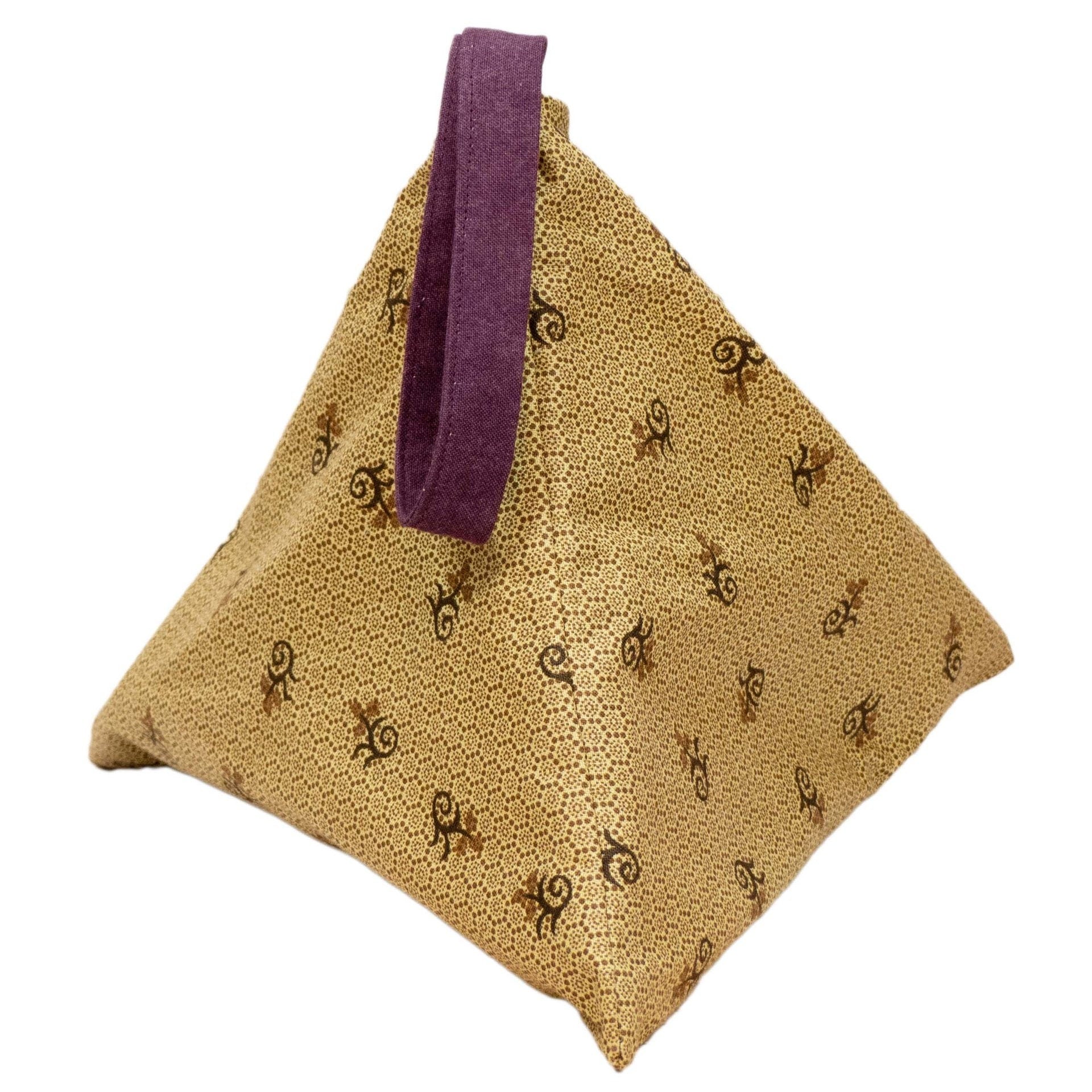 Antique Gold Hexagon Swirl - Llexical Divided Sock Pouch - Knitting, Crochet, Spinning Project Bag
