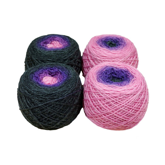 Sock Twins " Princess of Punk Rock " - Lleaf SW Merino/Bamboo Handpainted Gradient Sock Yarn Set