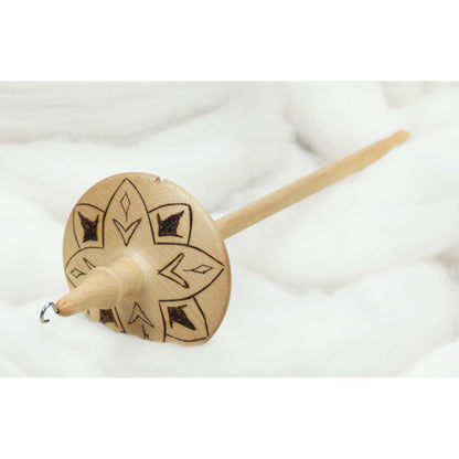 Gentian Flower - Llampetia Hand-Turned Maple Wood Drop Spindle Heavyweight - Top Whorl 46 Grams