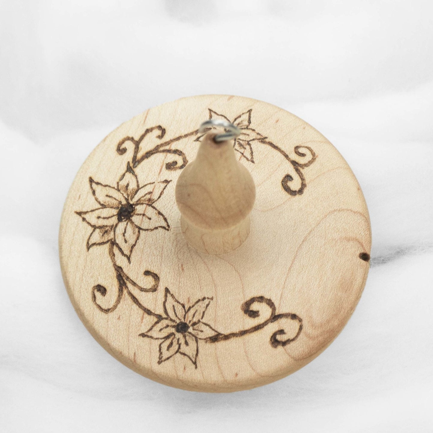 Clematis Vine - Llampetia Hand-Turned Maple Wood Drop Spindle Heavyweight - Top Whorl 43 Grams