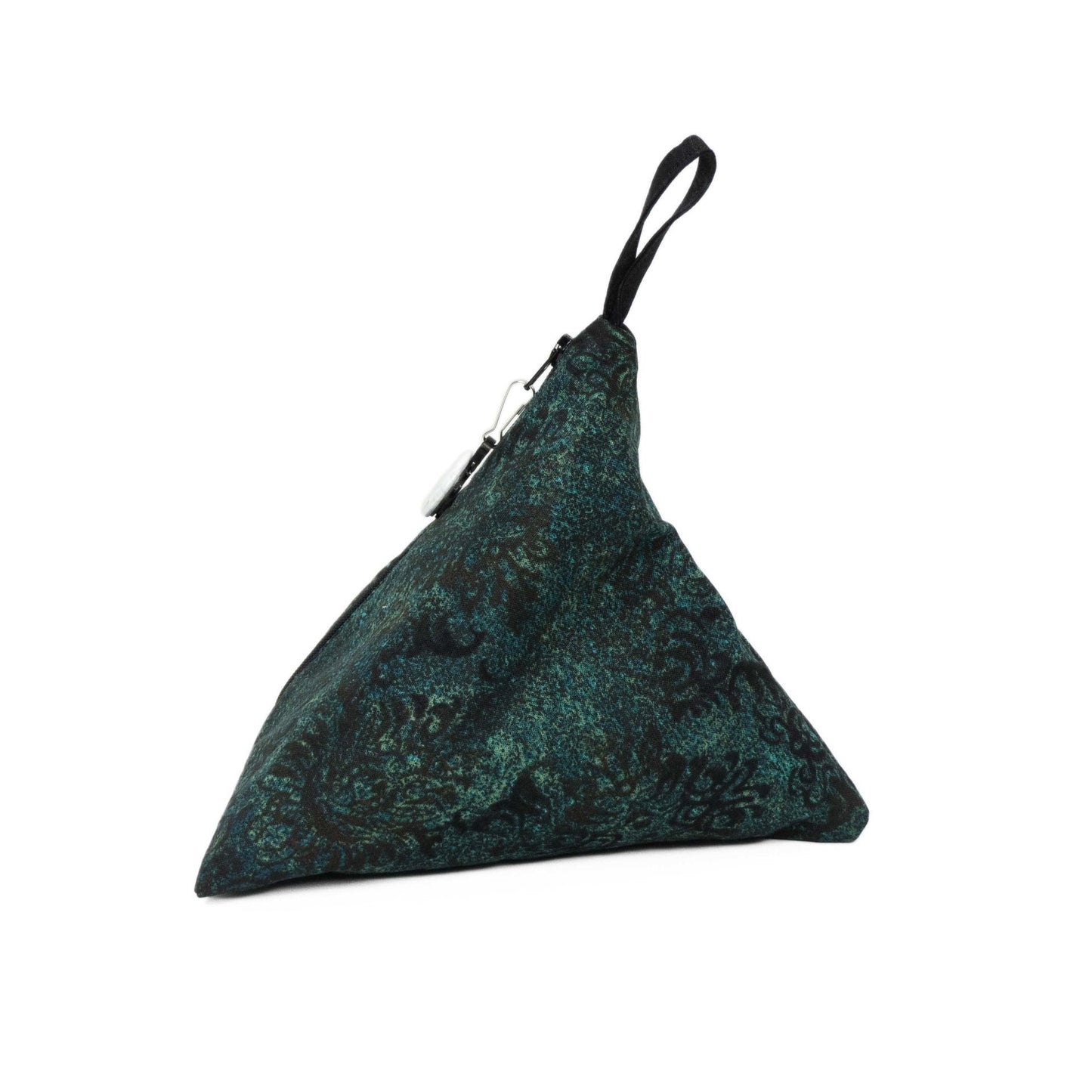 Dark Teal Damask - Llexical Notions Pouch - Knitting, Crochet, Spinning Accessory Bag